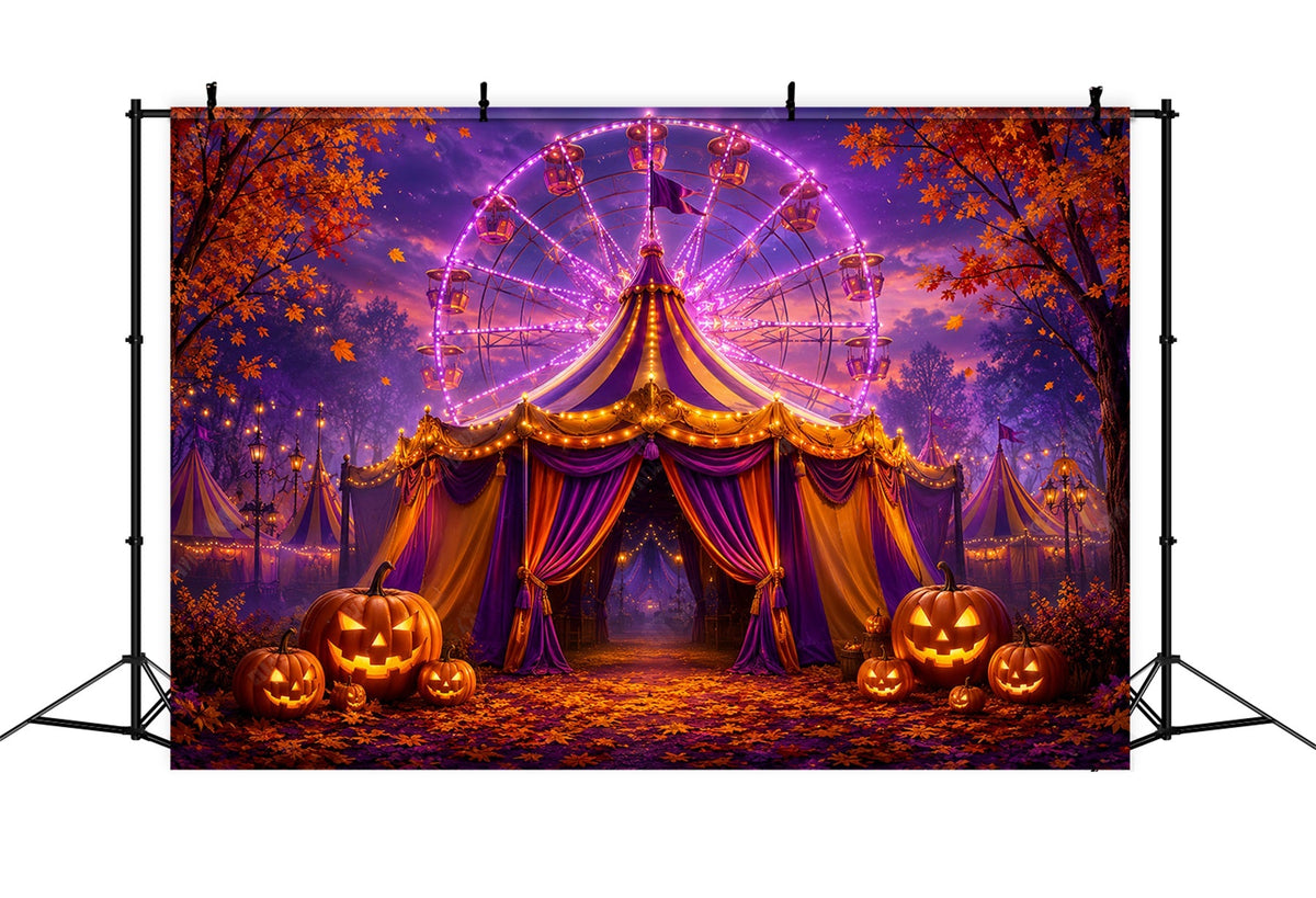 Décors D'Halloween Pour Photos Carnaval Violet itrouille Festival Cirque D'Halloween LXX67-198