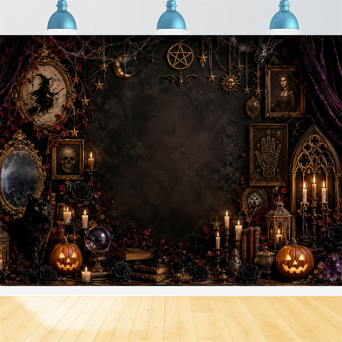 Décor De Sorcières Gothique Occulte Chat Autel MagieDécors LXX67-251