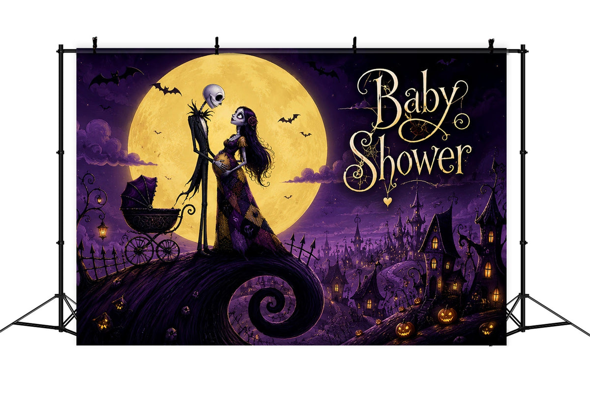 Décor De Photographie Pour Baby Shower D'Halloween Squelette Gothique Et Sorcière LXX67-39