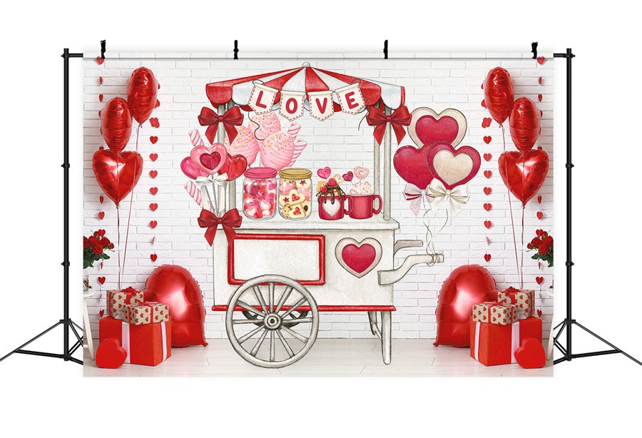 St Valentin Bonbons Stand Amour Toile de fond M1-01