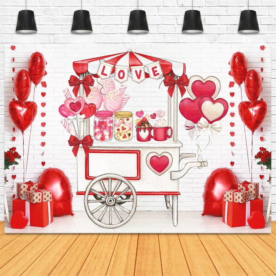 St Valentin Bonbons Stand Amour Toile de fond M1-01