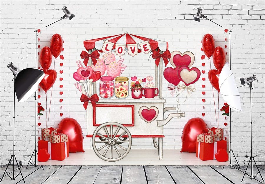 St Valentin Bonbons Stand Amour Toile de fond M1-01