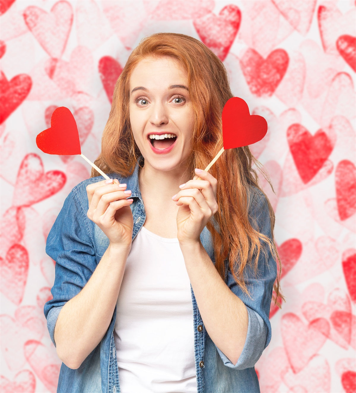 Petit cœur Romantique Style Mignon Toile de fond M1-14