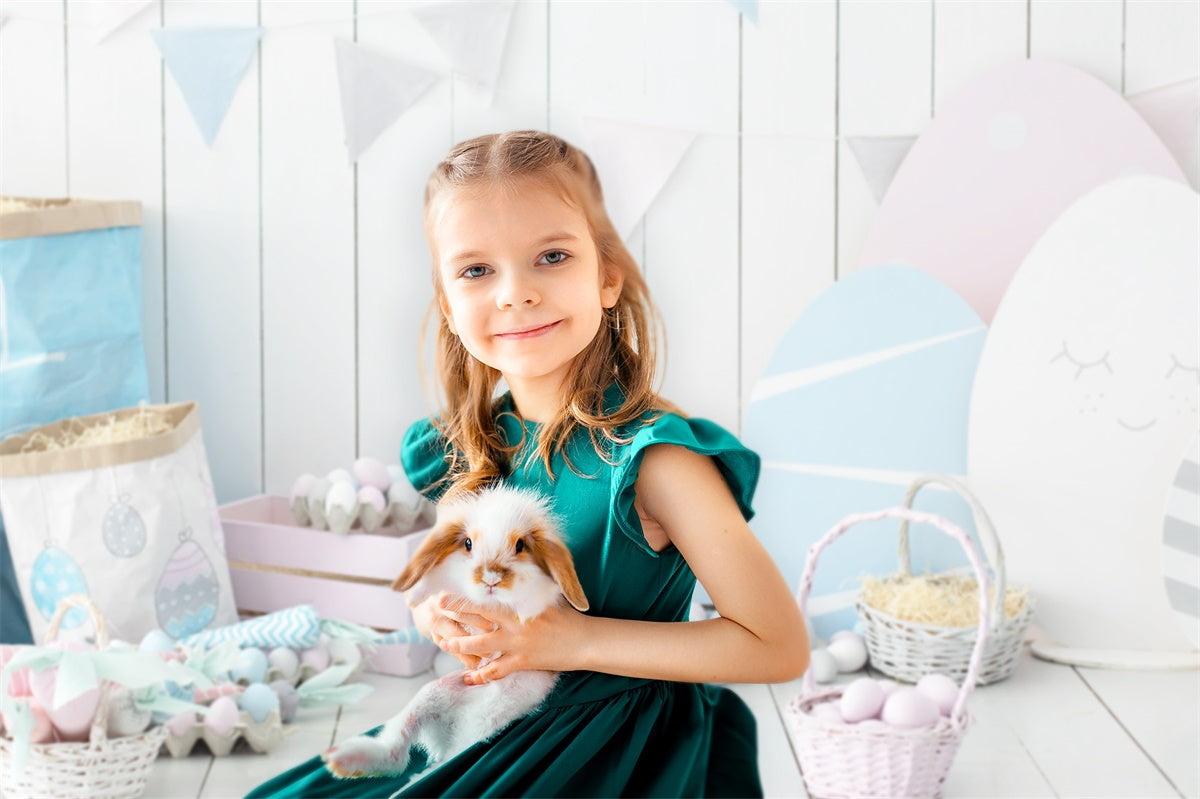 Couleurs Morandi Œufs de Pâques Tableau en bois Toile de fond M1-15