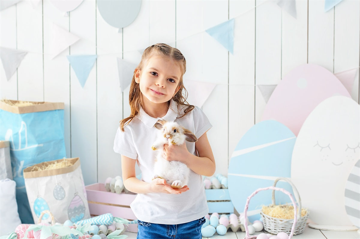 Couleurs Morandi Œufs de Pâques Tableau en bois Toile de fond M1-15