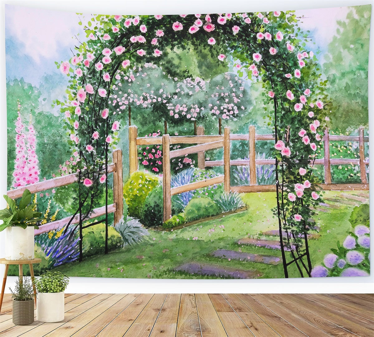 Printemps Peinture à l'huile Jardin Fantaisie Toile de fond M1-18