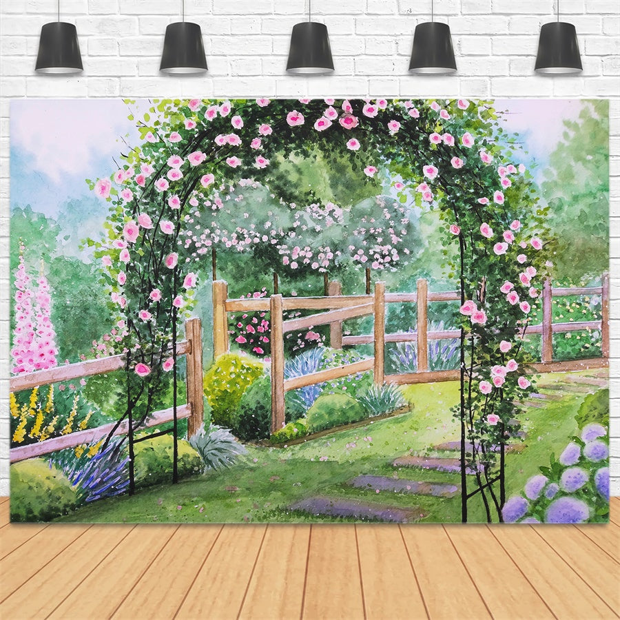 Printemps Peinture à l'huile Jardin Fantaisie Toile de fond M1-18