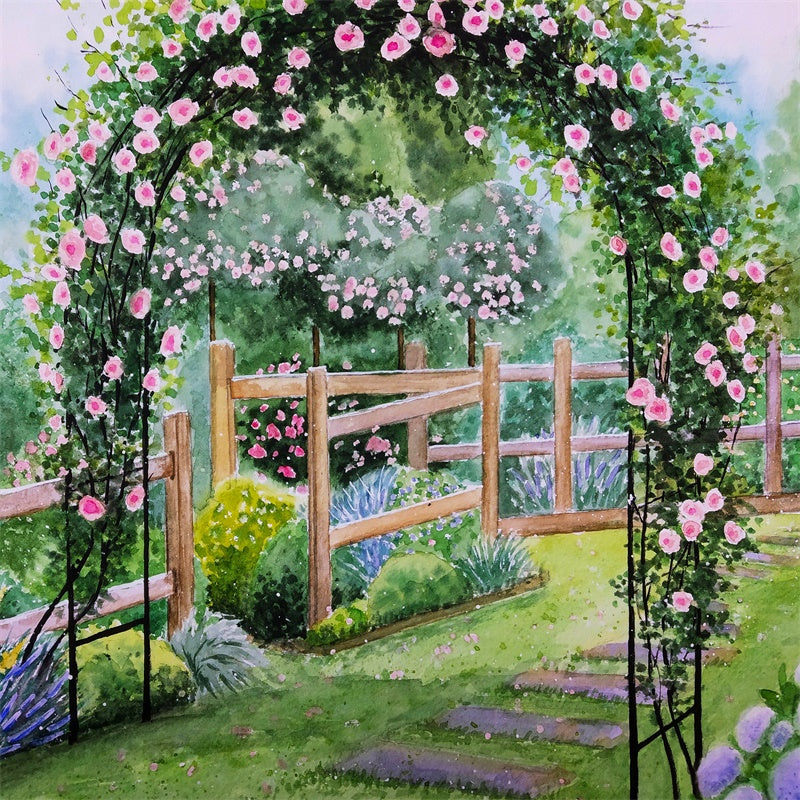 Printemps Peinture à l'huile Jardin Fantaisie Toile de fond M1-18
