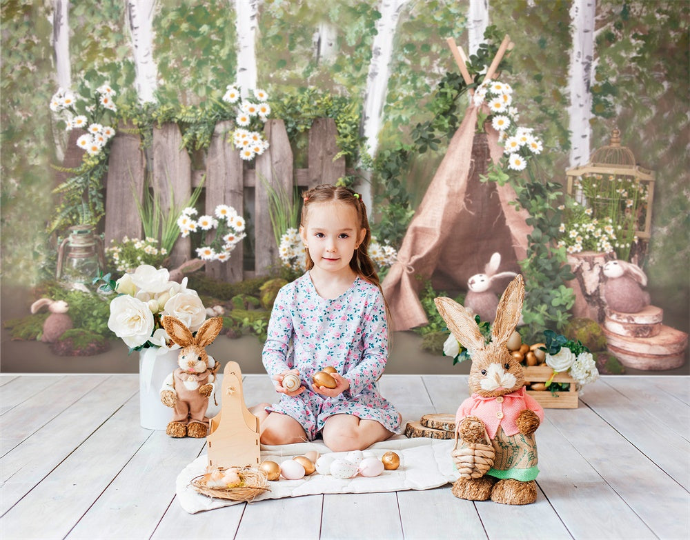 Forêt de Pâques Tente de Camping Daisy Toile de fond M1-31