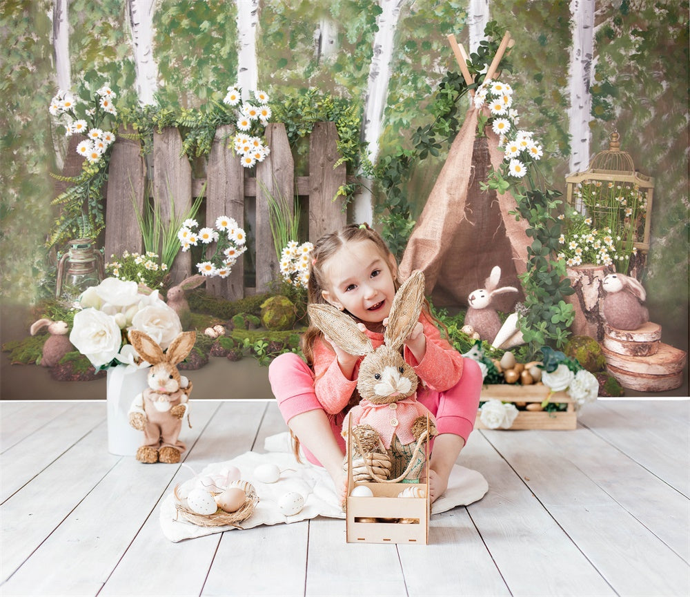 Forêt de Pâques Tente de Camping Daisy Toile de fond M1-31