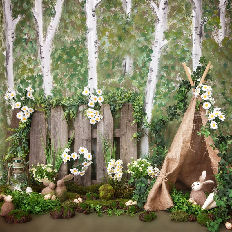 Forêt de Pâques Tente de Camping Daisy Toile de fond M1-31