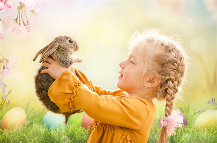 Œuf de Pâques Soleil Fleur de Cerisier Toile de fond M1-36