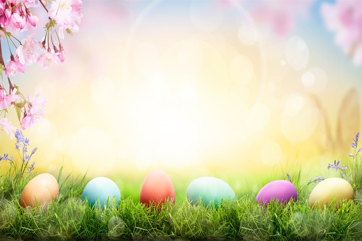 Œuf de Pâques Soleil Fleur de Cerisier Toile de fond M1-36