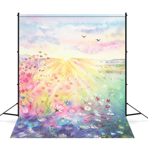 Printemps Peinture à l'huile Nature colorée Fleur Toile de fond M1-42