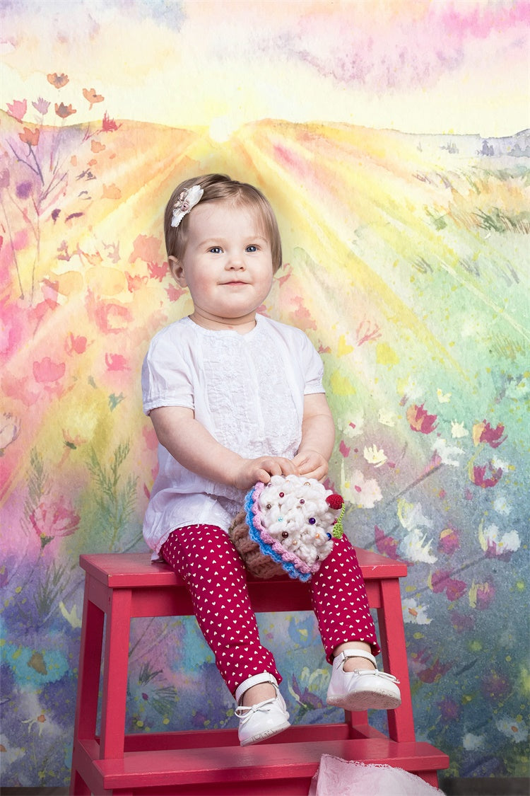 Printemps Peinture à l'huile Nature colorée Fleur Toile de fond M1-42