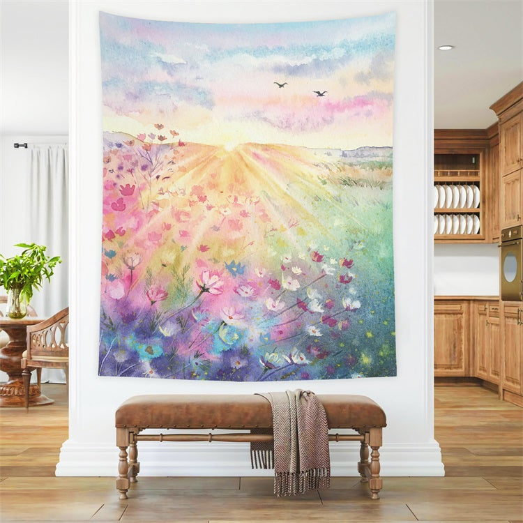 Printemps Peinture à l'huile Nature colorée Fleur Toile de fond M1-42
