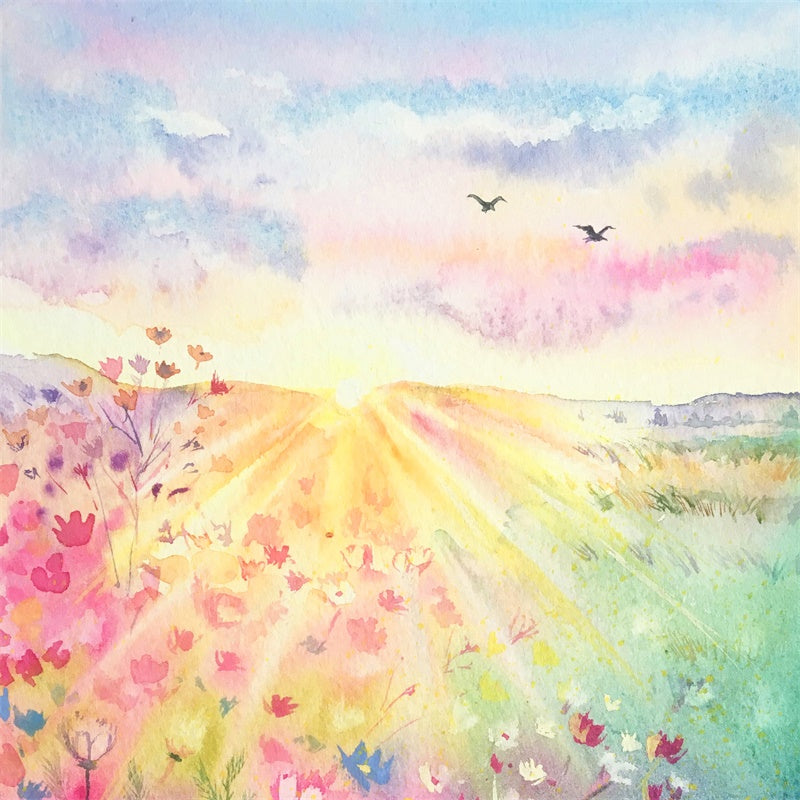 Printemps Peinture à l'huile Nature colorée Fleur Toile de fond M1-42