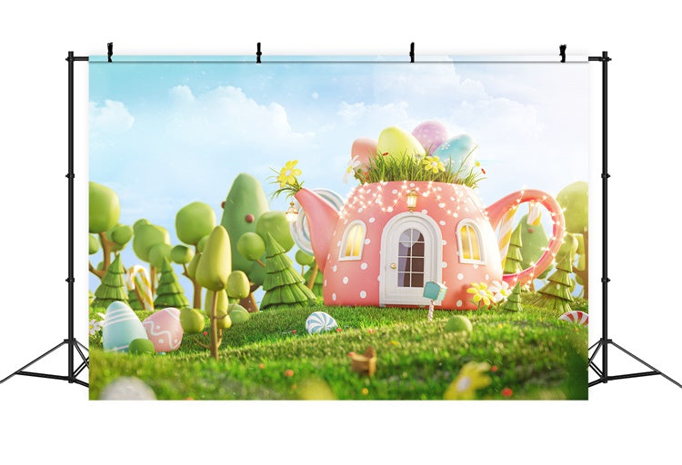 Pâques Carton Œuf de Bouilloire Bonbons Toile de fond M1-43