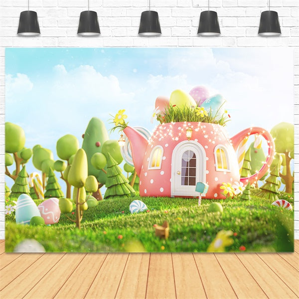 Pâques Carton Œuf de Bouilloire Bonbons Toile de fond M1-43