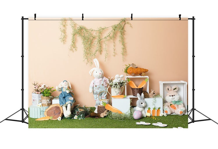 Poupée lapin de Pâques Carotte Toile de fond M1-48