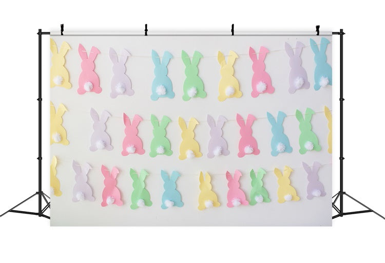 Pâques Papier Découpé Coloré Lapin Queue En Peluche Toile de fond M1-55