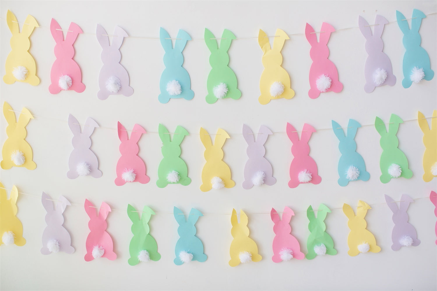 Pâques Papier Découpé Coloré Lapin Queue En Peluche Toile de fond M1-55