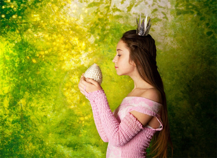 Printemps Art Nuances de vert Entrelacées au soleil Toile de fond M1-61