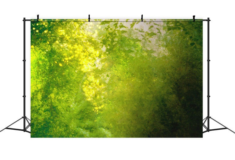 Printemps Art Nuances de vert Entrelacées au soleil Toile de fond M1-61