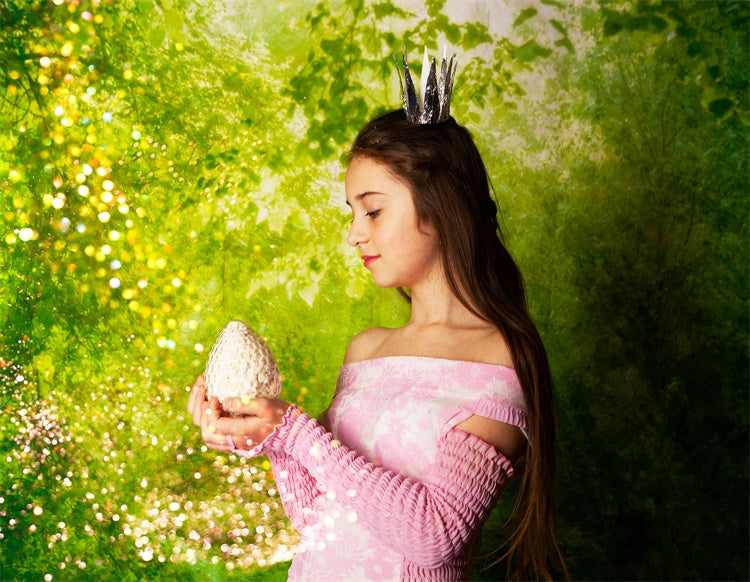 Printemps Art Nuances de vert Entrelacées au soleil Toile de fond M1-61