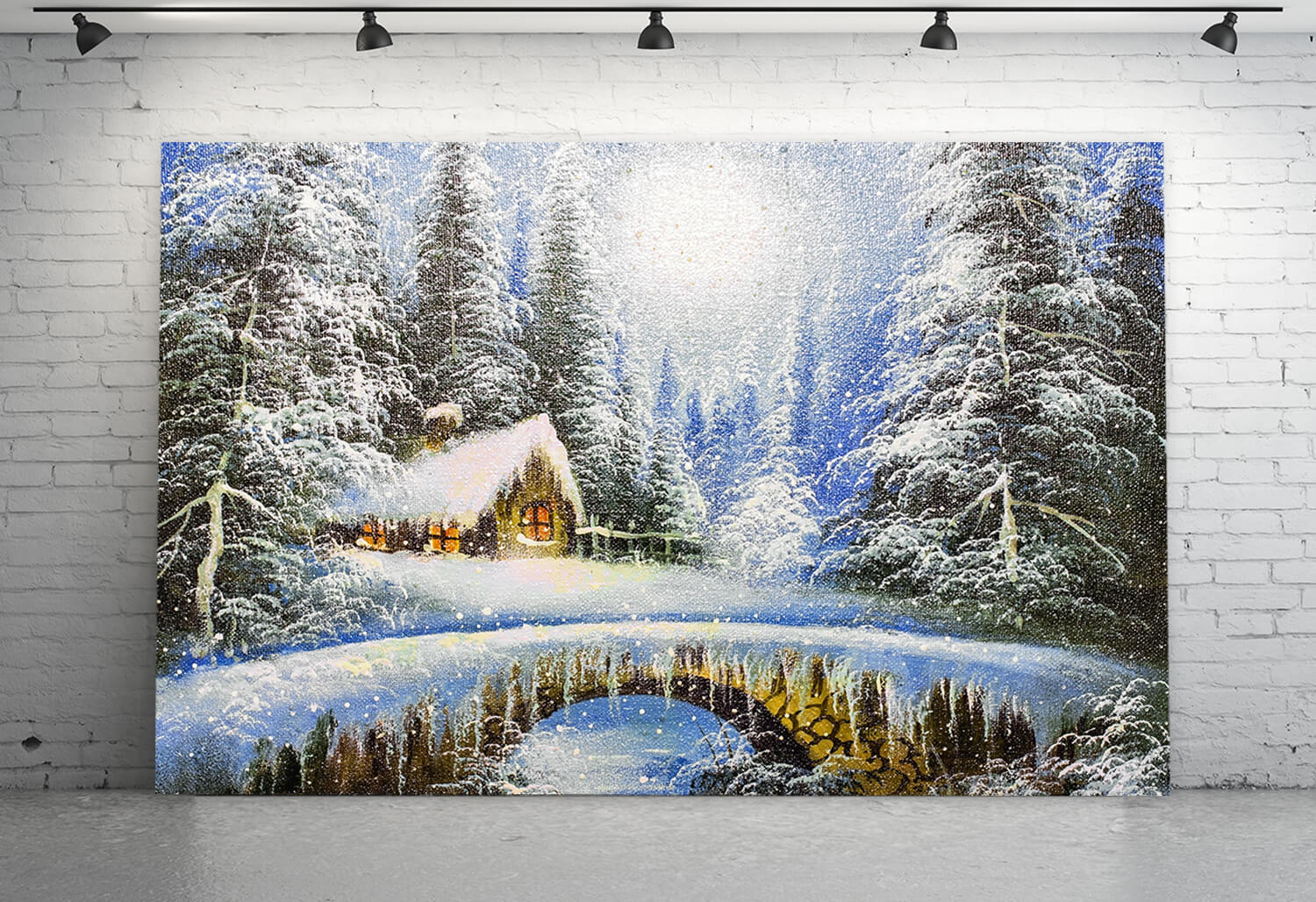 Hiver Neige Forêt Paysage Toile de fond M10-02