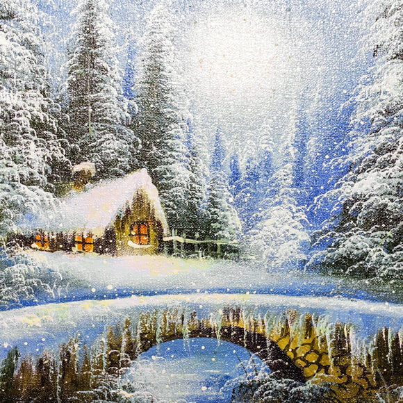 Hiver Neige Forêt Paysage Toile de fond M10-02