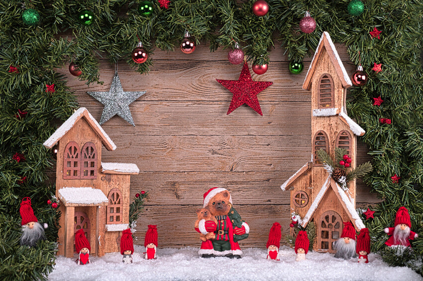 Noël Décorations Neige Pin Toile de fond M10-25