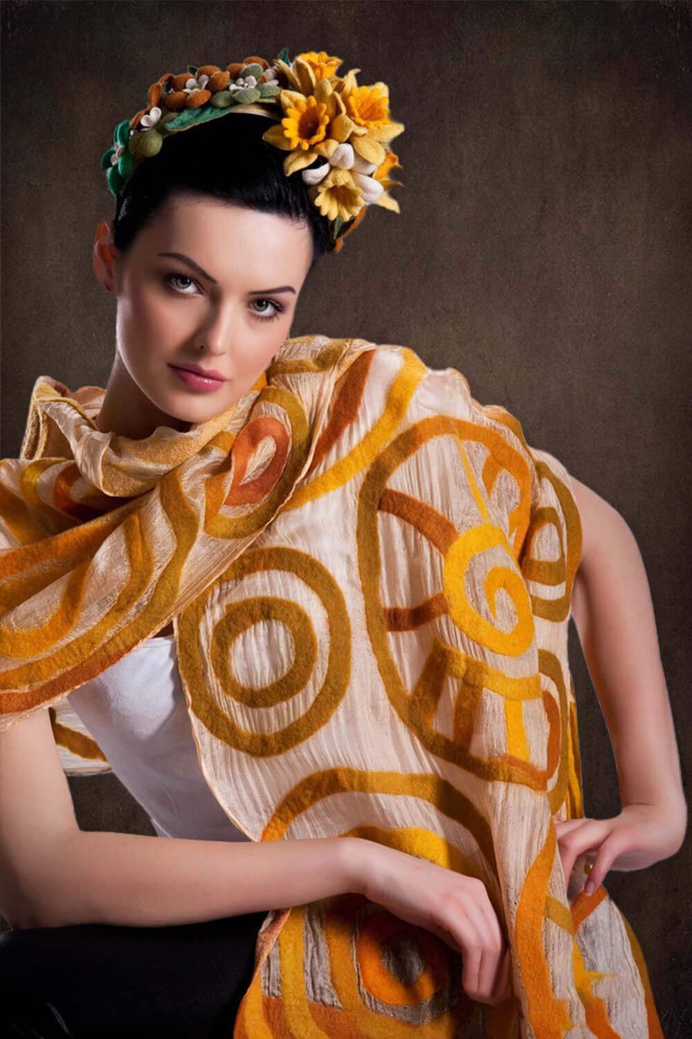 Vintage Marron Abstrait Texturé Toile de fond pour portrait M10-36