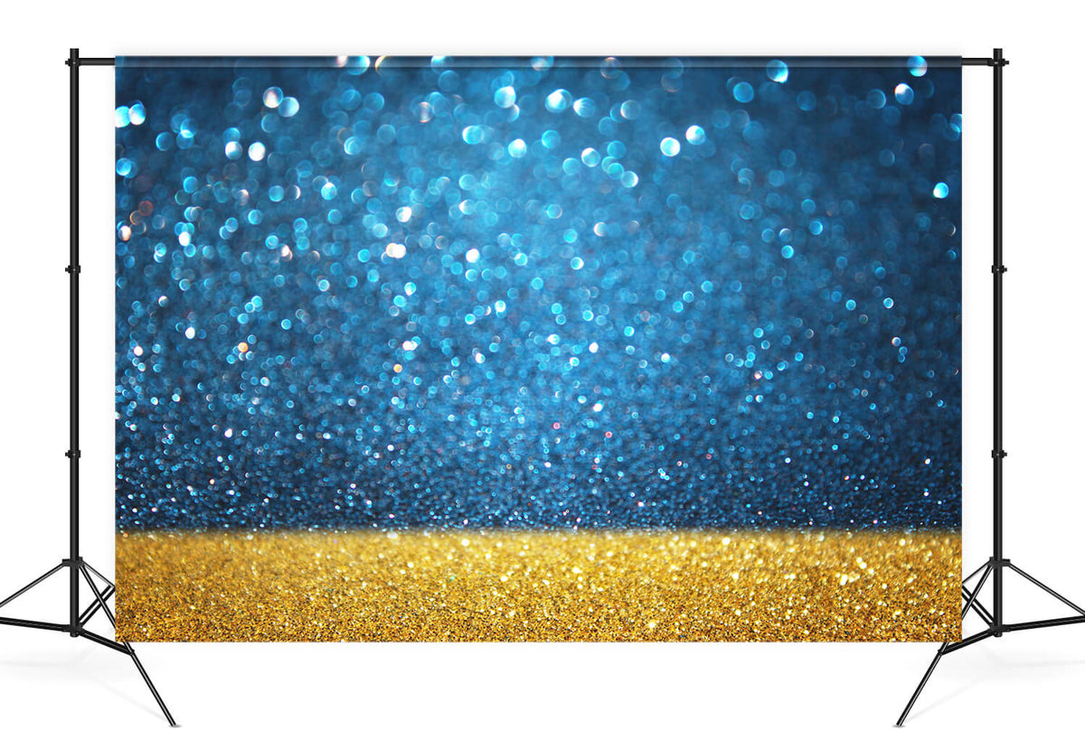 Toile De Fond Joyeux Anniversaire 2,1x1,5m - Motif Bleu Diamants Et étoiles, Pour Décoration Fête Et Photos