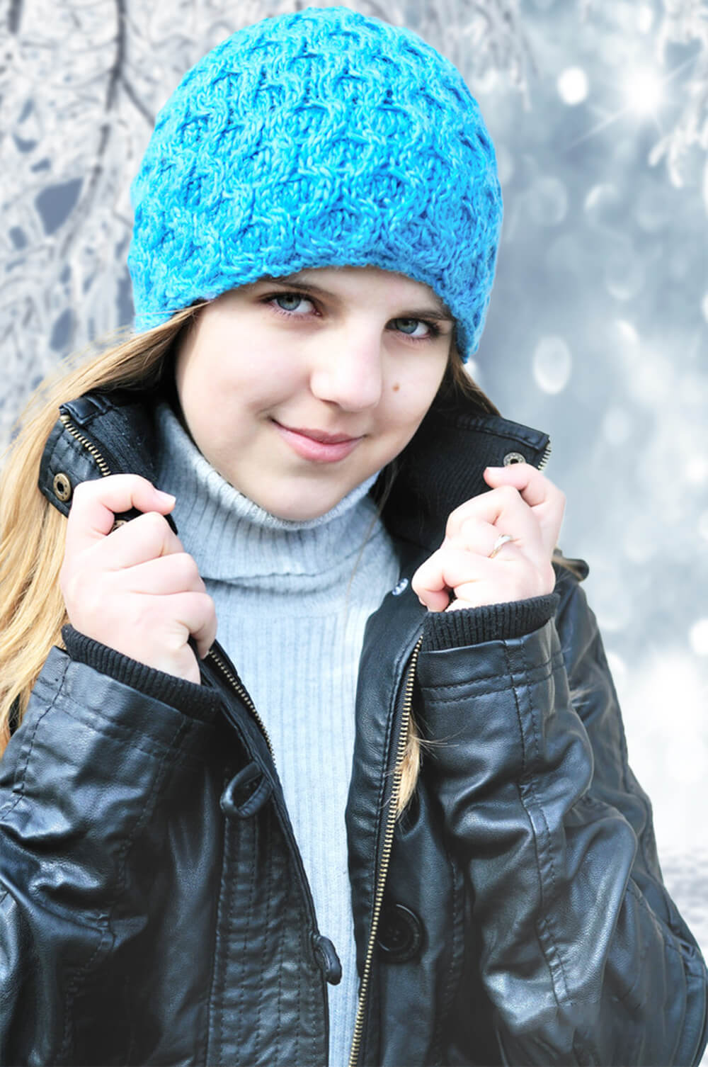 Flocon de neige hivernal gelé Toile de fond paysagère M10-49