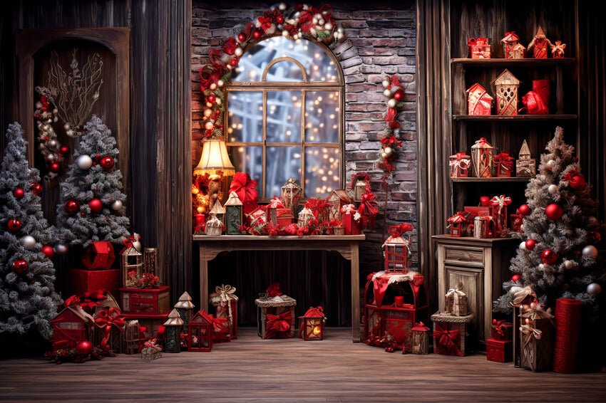 Arbre de Noël Cadeaux Toile de fond pour la photographie M10-51