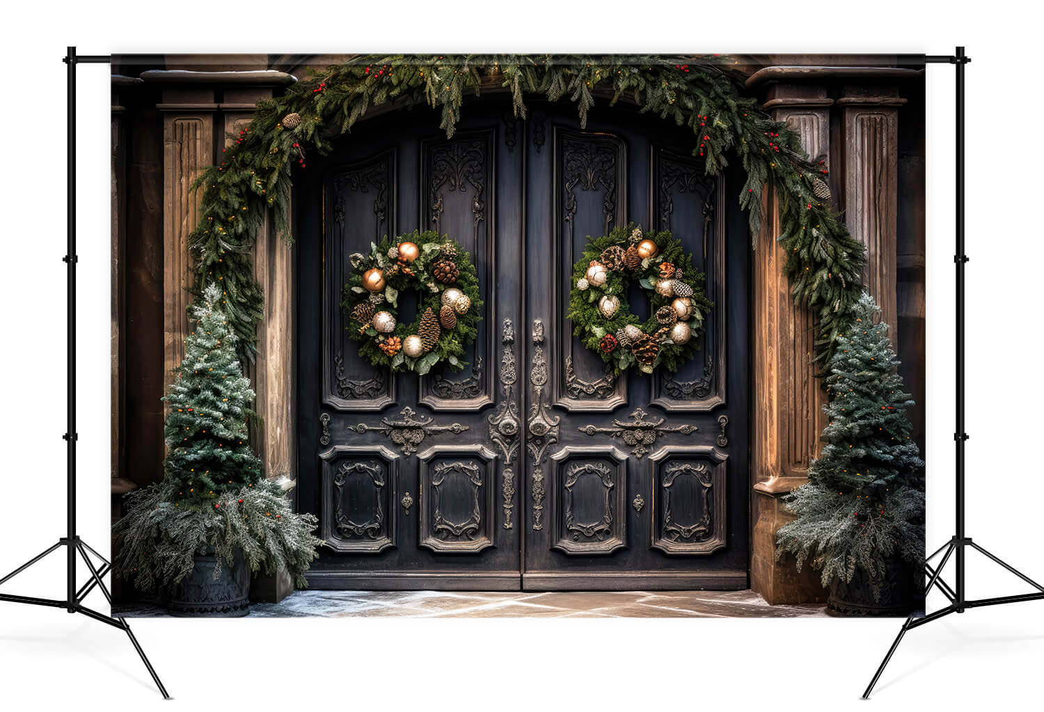 Décoration de Noël pour la porte d'entrée Toile de fond M10-58