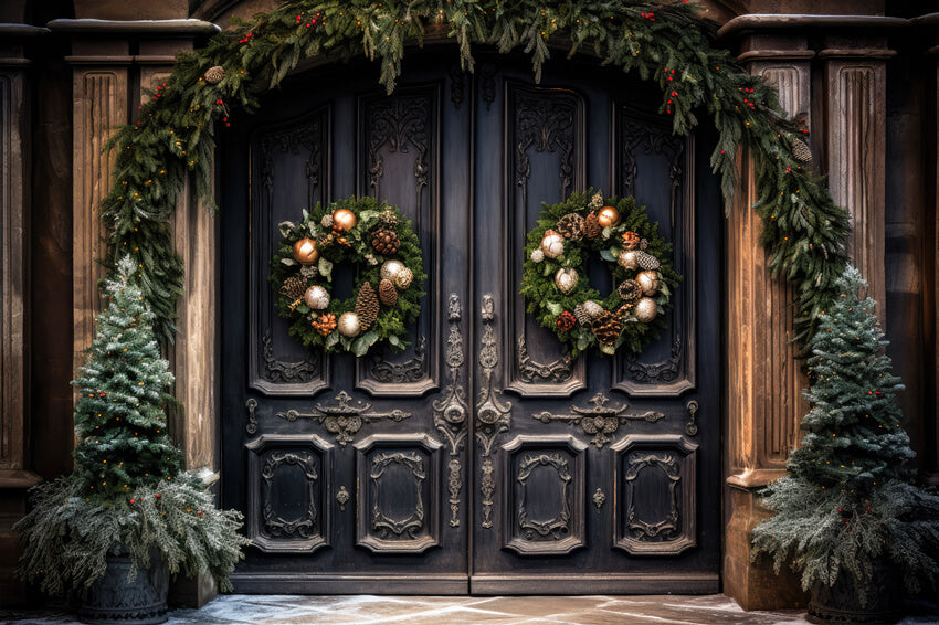 Décoration de Noël pour la porte d'entrée Toile de fond M10-58