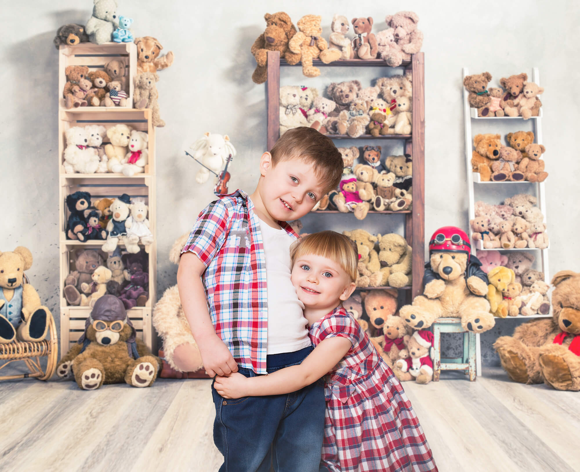 Jouets Oursons Poupées Enfants Toile de fond Photographie M11-09