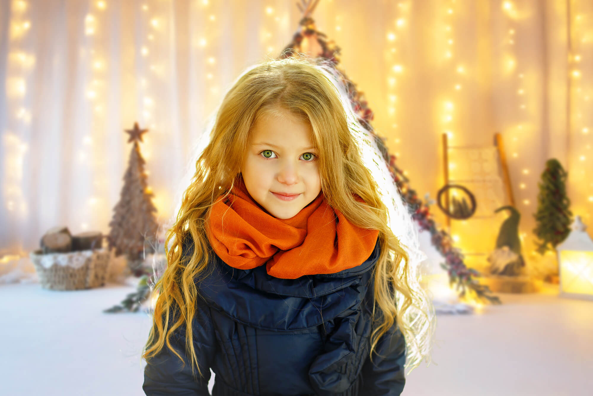 Lumières de Noël brillantes Petite tente Toile de fond M11-22