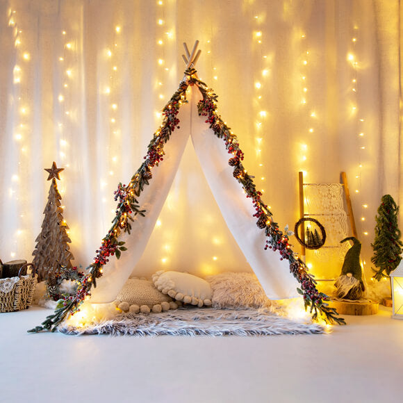Lumières de Noël brillantes Petite tente Toile de fond M11-22