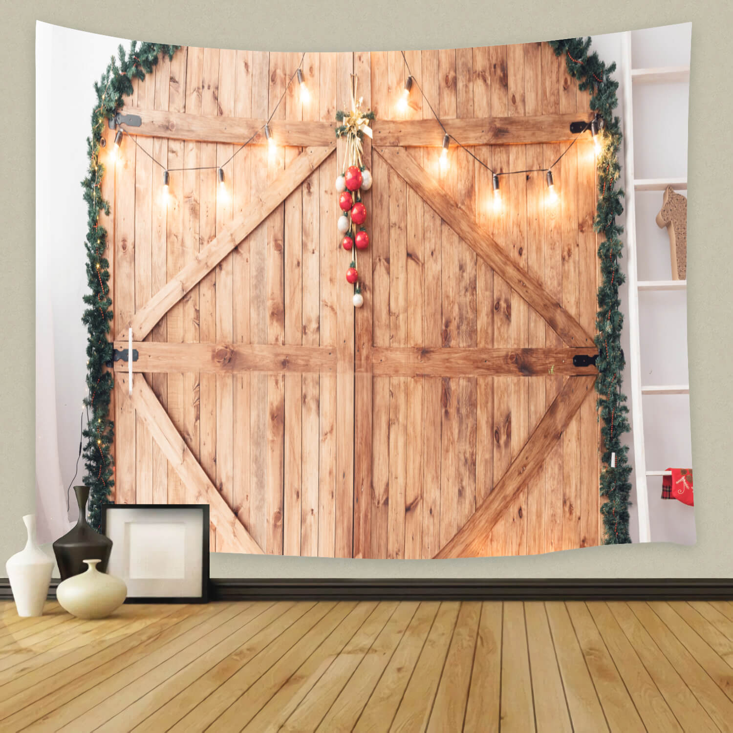 Noël Chambre à coucher Tête de lit en bois Toile de fond M11-32