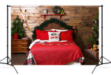 Noël Chambre à coucher Rétro Mur en bois Toile de fond M11-34
