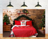Noël Chambre à coucher Rétro Mur en bois Toile de fond M11-34