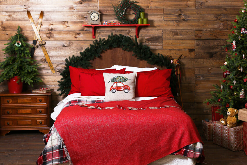 Noël Chambre à coucher Rétro Mur en bois Toile de fond M11-34