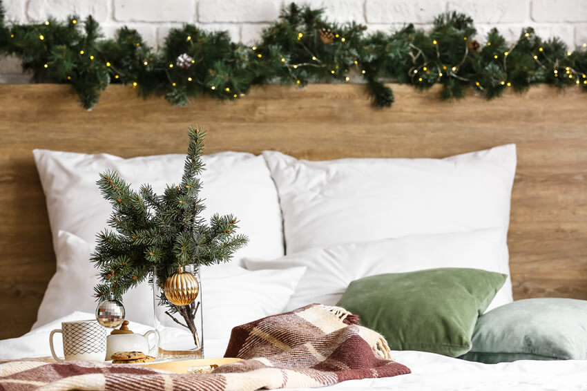 Têtes de lit de Noël Chambre à coucher décorée Toile de fond M11-35