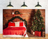 Noël Chambre à coucher Tête de lit en bois Toile de fond M11-38
