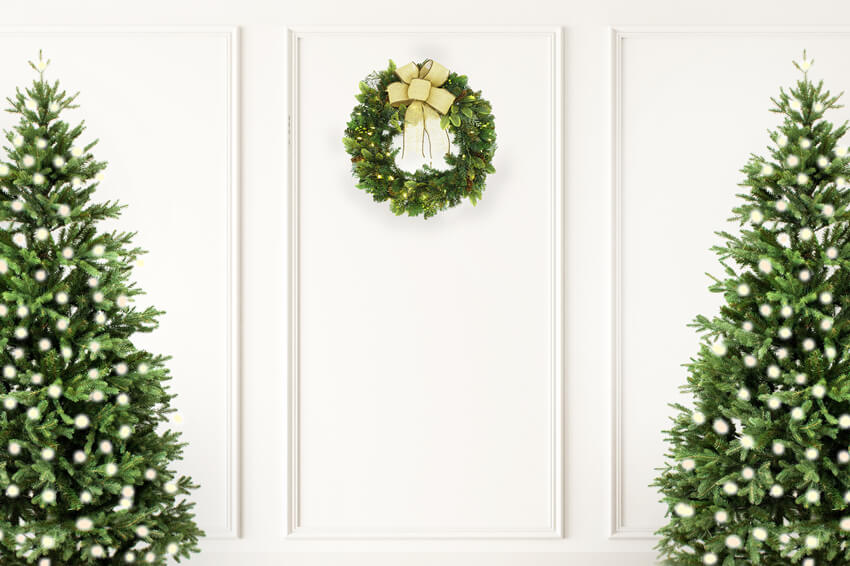 Tête de lit de Noël Rétro Mur Blanc Toile de fond M11-40