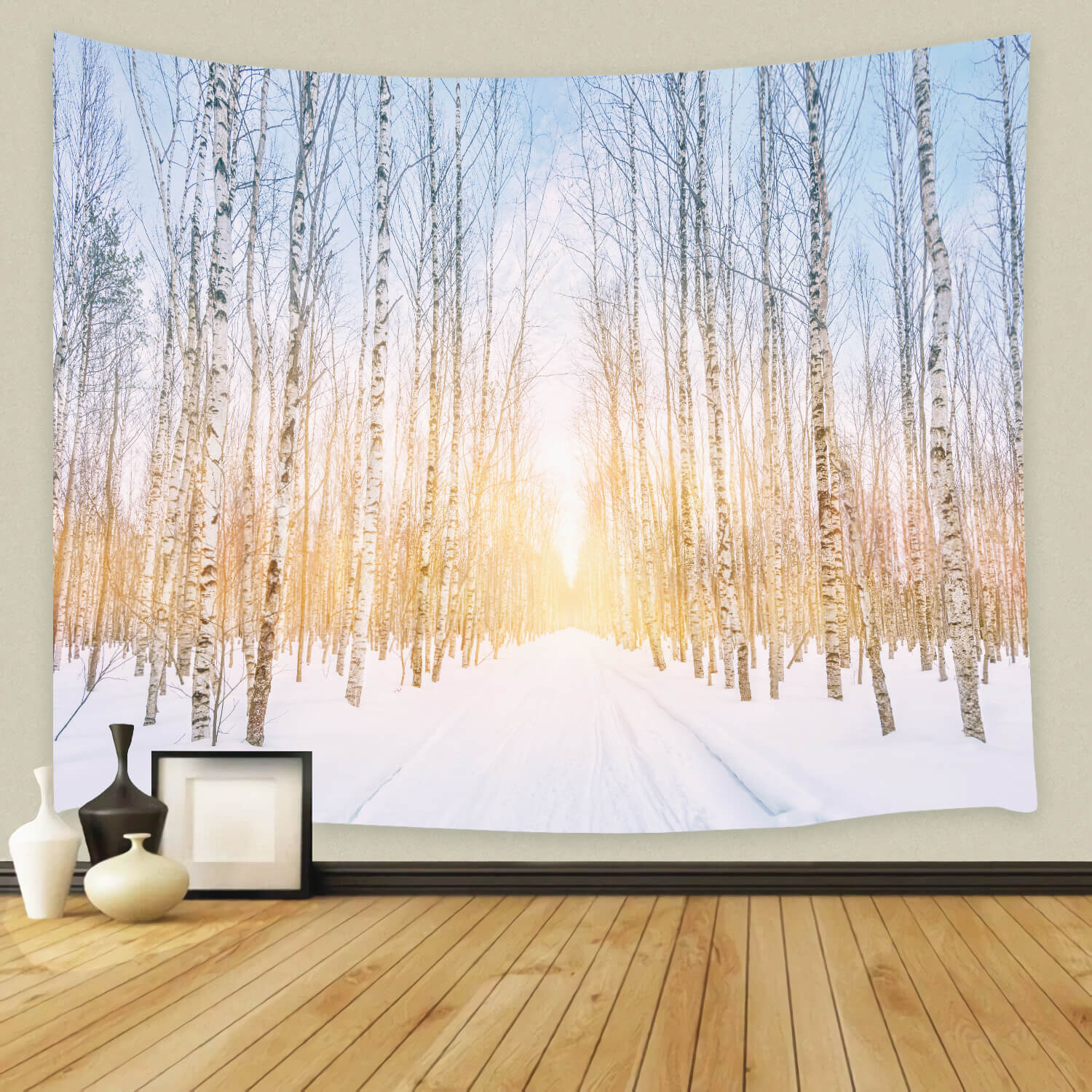 Hiver Neige Parc forestier ensoleillé Toile de fond M11-47