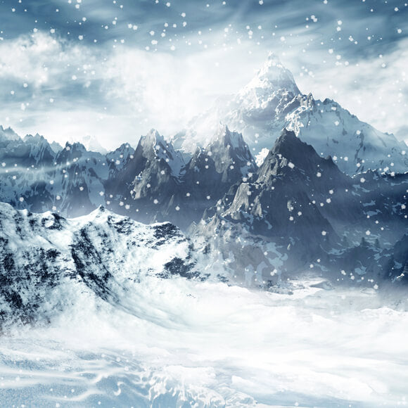 Montagne Neige Glace Paysage d'hiver Toile de fond M11-53